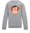 Детский Свитшот Шимпанзе Серый меланж фото