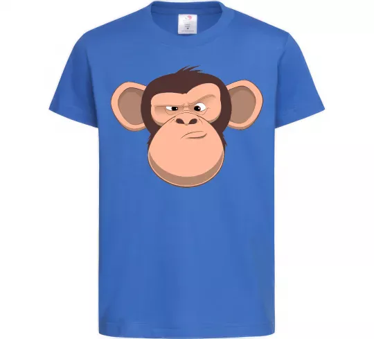 Детская футболка Шимпанзе Ярко-синий фото