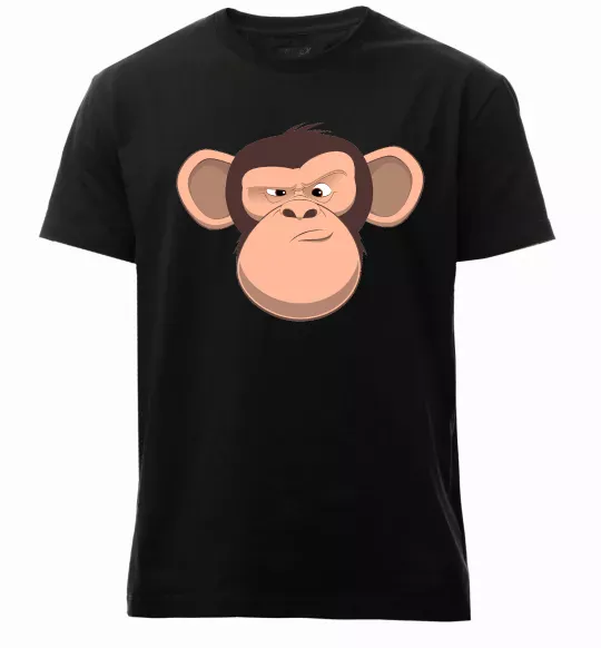 Мужская премиум футболка Шимпанзе Черный фото
