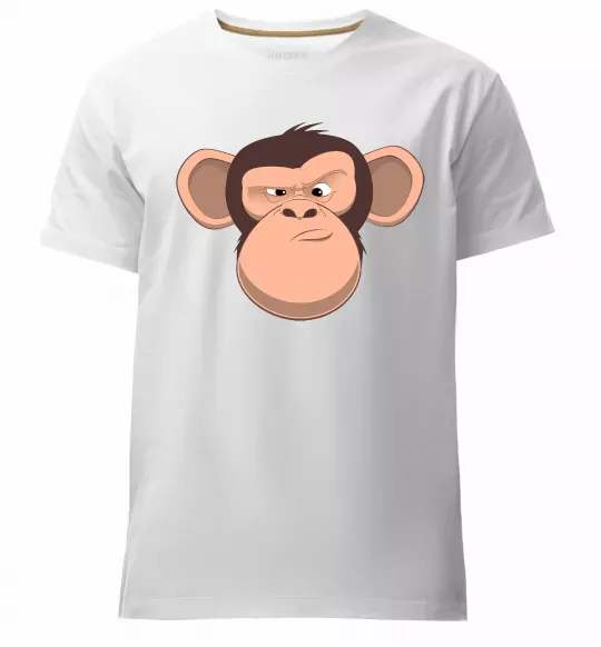 Мужская премиум футболка Шимпанзе Белый фото