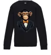Детский Свитшот Шимпанзе діловий Черный фото
