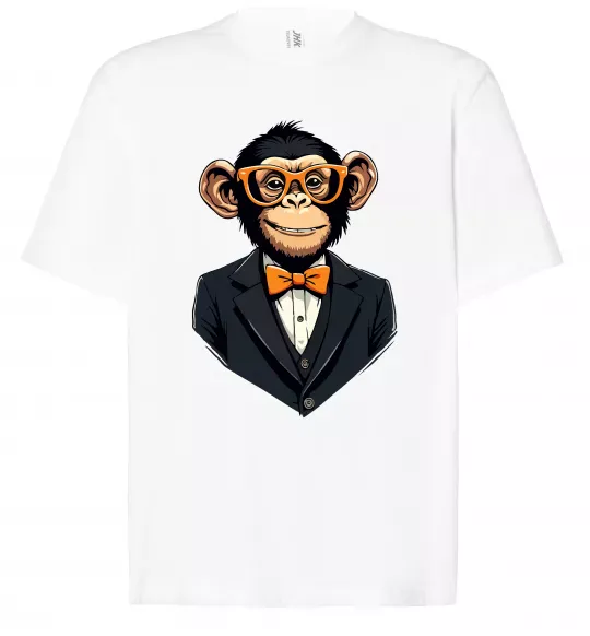 Футболка Оверсайз Шимпанзе діловий Білий фото
