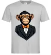 Мужская футболка Шимпанзе діловий Серый фото