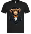 Мужская футболка Шимпанзе діловий Черный фото
