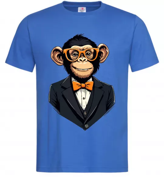 Мужская футболка Шимпанзе діловий Ярко-синий фото
