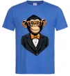 Мужская футболка Шимпанзе діловий Ярко-синий фото