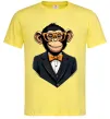 Мужская футболка Шимпанзе діловий Лимонный фото