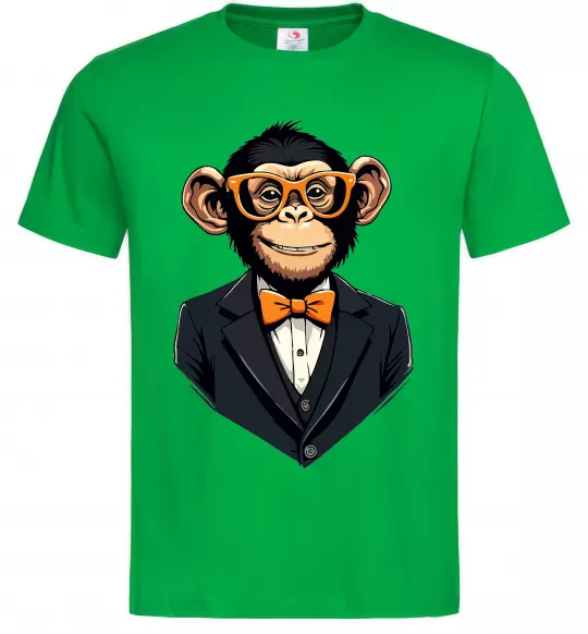 Мужская футболка Шимпанзе діловий Зеленый фото