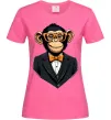 Женская футболка Шимпанзе діловий Ярко-розовый фото