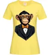 Женская футболка Шимпанзе діловий Лимонный фото