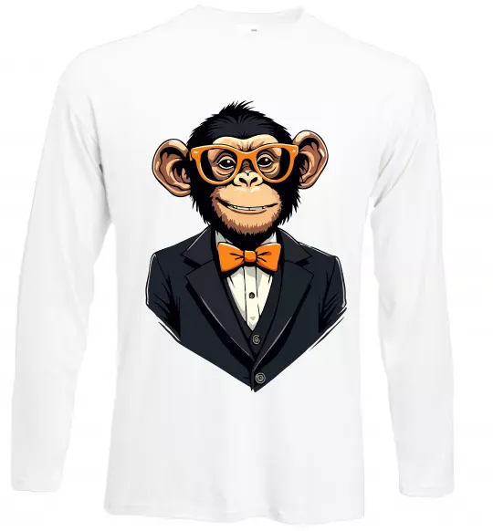 Лонгслив Шимпанзе діловий Белый фото