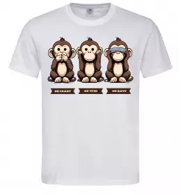 Мужская футболка Не скажу не чую не бачу Белый фото