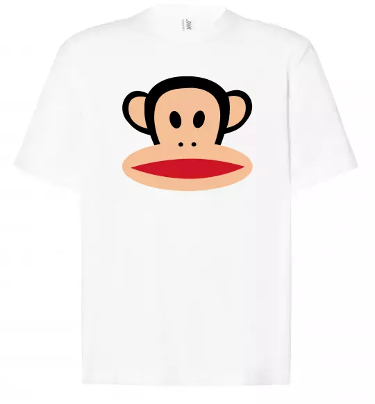 Футболка Оверсайз Мавпа намальована Білий фото