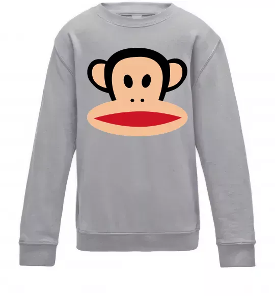 Дитячий світшот Мавпа намальована Сірий меланж фото