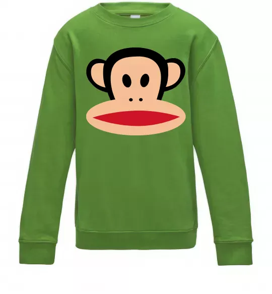 Дитячий світшот Мавпа намальована Лаймовий фото