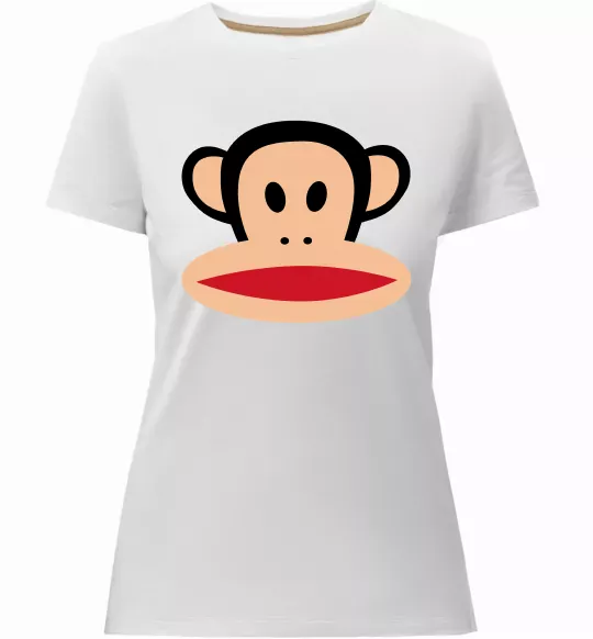 Женская премиум футболка Мавпа намальована Белый фото