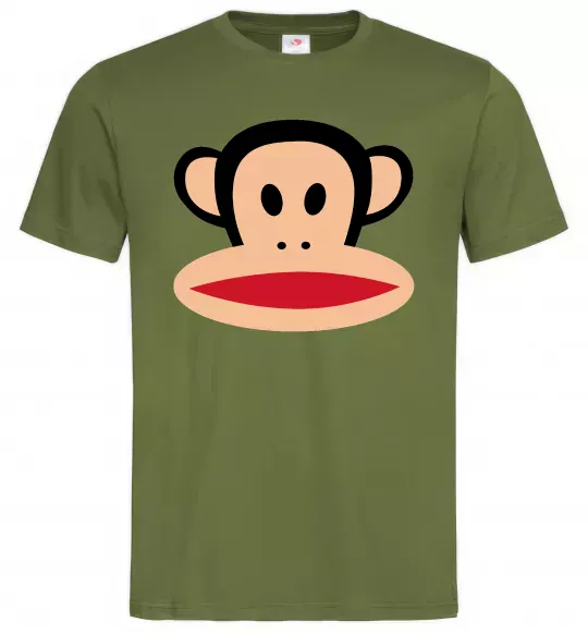 Мужская футболка Мавпа намальована Оливковый фото