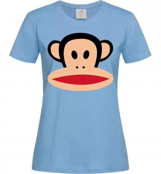 Женская футболка Мавпа намальована Голубой фото
