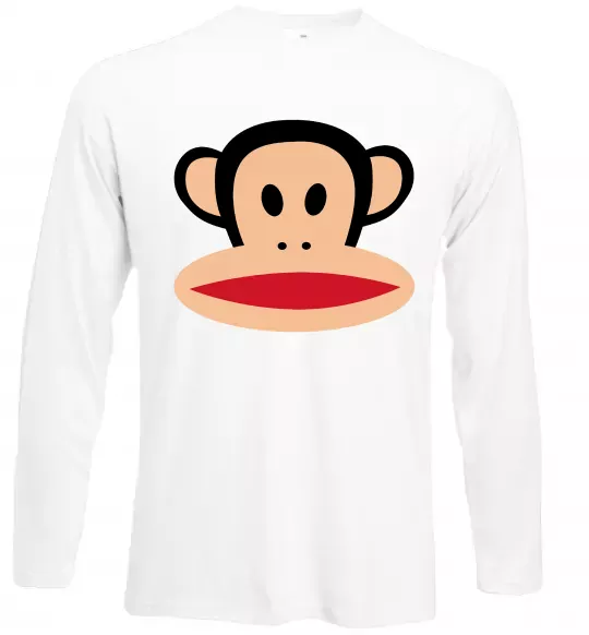 Лонгслів Мавпа намальована Білий фото