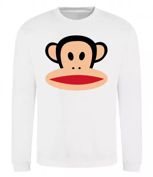 Світшот Мавпа намальована Білий фото