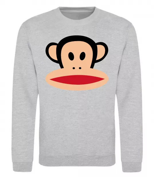 Світшот Мавпа намальована Сірий меланж фото