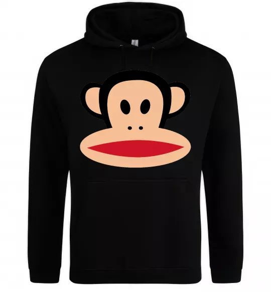 Мужская толстовка (худи) Мавпа намальована Черный фото