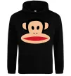 Мужская толстовка (худи) Мавпа намальована Черный фото