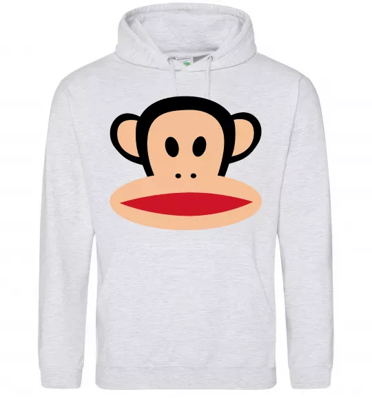 Мужская толстовка (худи) Мавпа намальована Серый меланж фото