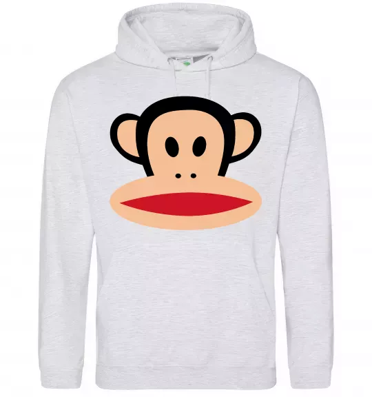 Женская толстовка (худи) Мавпа намальована Серый меланж фото