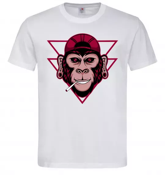 Мужская футболка Cool monkey Белый фото