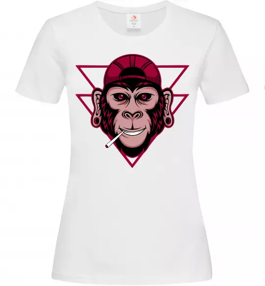 Женская футболка Cool monkey Белый фото