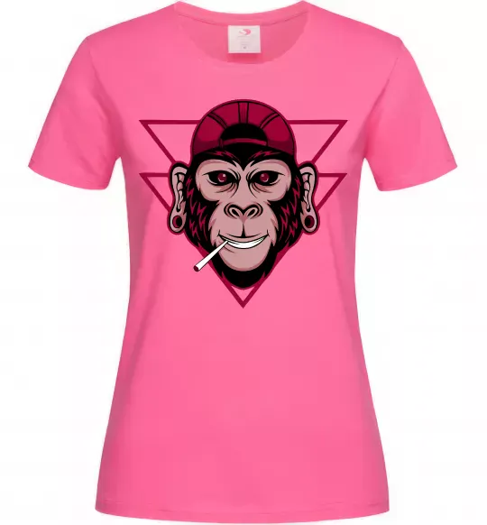 Женская футболка Cool monkey Ярко-розовый фото