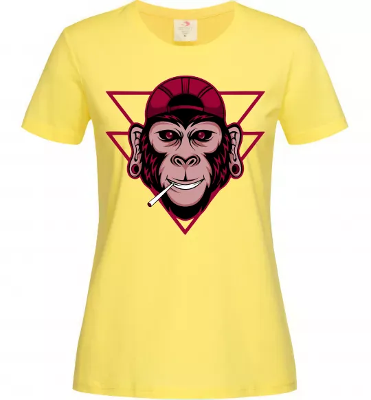 Женская футболка Cool monkey Лимонный фото