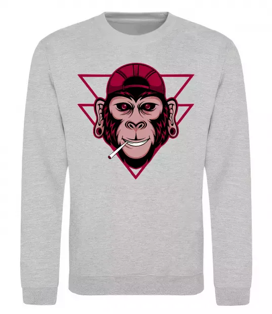 Свитшот Cool monkey Серый меланж фото