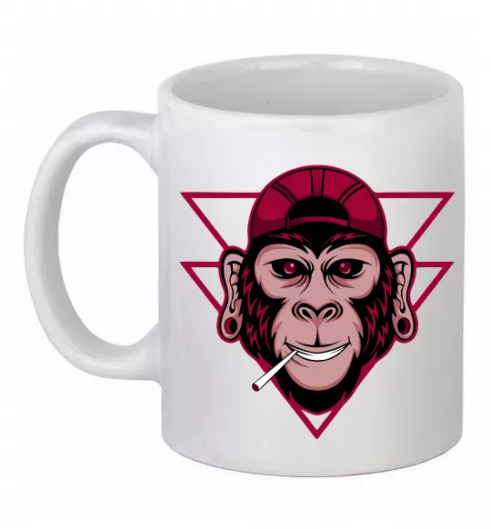 Чашка керамическая Cool monkey Белый фото
