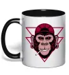 Чашка с цветной ручкой Cool monkey Черный фото