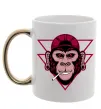 Чашка с цветной ручкой Cool monkey Золото фото