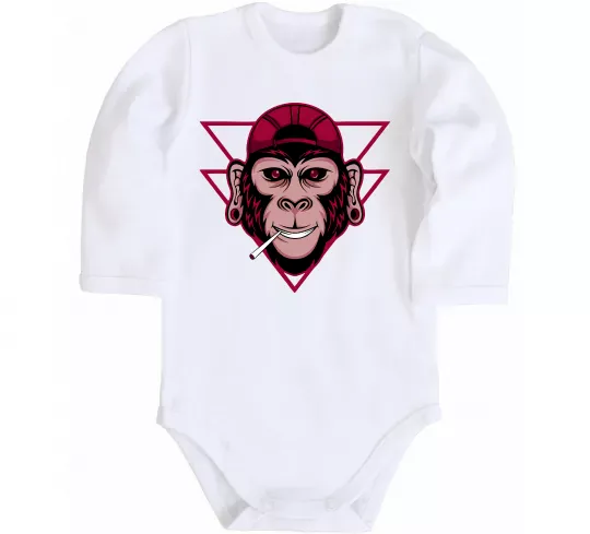 Дитячий бодік Cool monkey Білий фото