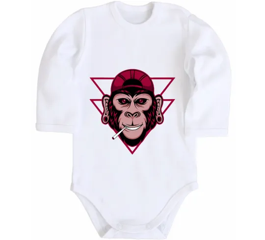 Дитячий бодік Cool monkey Білий фото