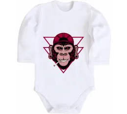 Дитячий бодік Cool monkey Білий фото