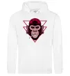 Чоловіча толстовка (худі) Cool monkey Білий фото