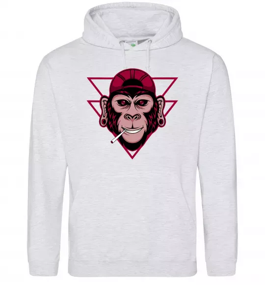 Чоловіча толстовка (худі) Cool monkey Сірий меланж фото