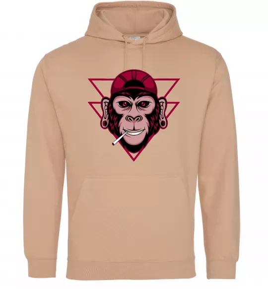 Чоловіча толстовка (худі) Cool monkey Пісочний фото