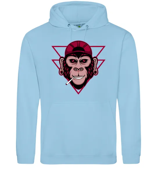Мужская толстовка (худи) Cool monkey Голубой фото
