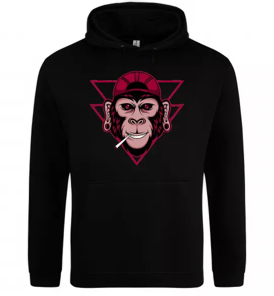 Женская толстовка (худи) Cool monkey Черный фото