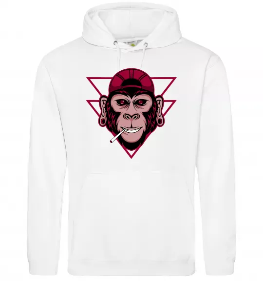 Женская толстовка (худи) Cool monkey Белый фото