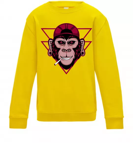Детский Свитшот Cool monkey Солнечно желтый фото
