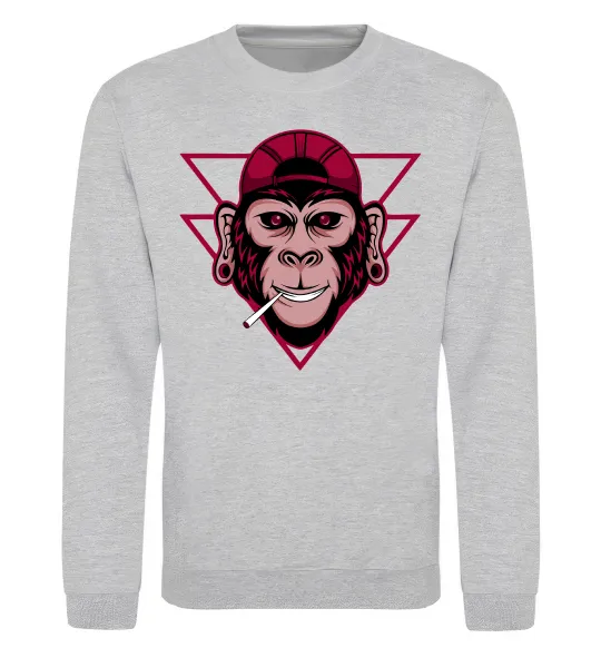 Свитшот Cool monkey Серый меланж фото