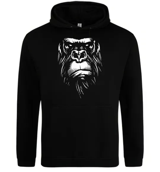 Жіноча толстовка (худі) Горила морда Чорний фото