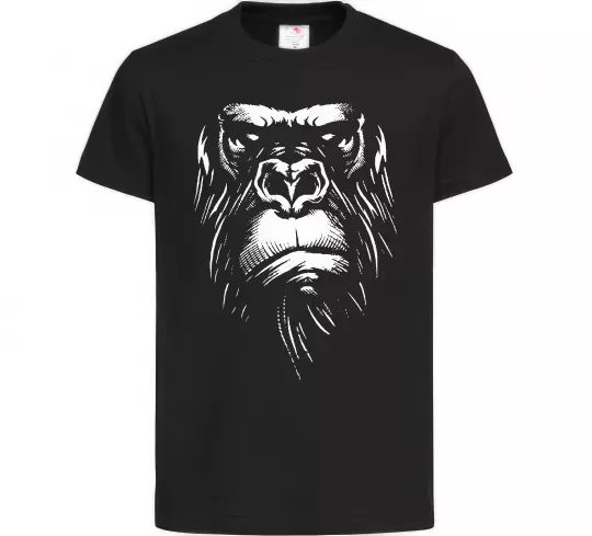 Детская футболка Горила морда Черный фото
